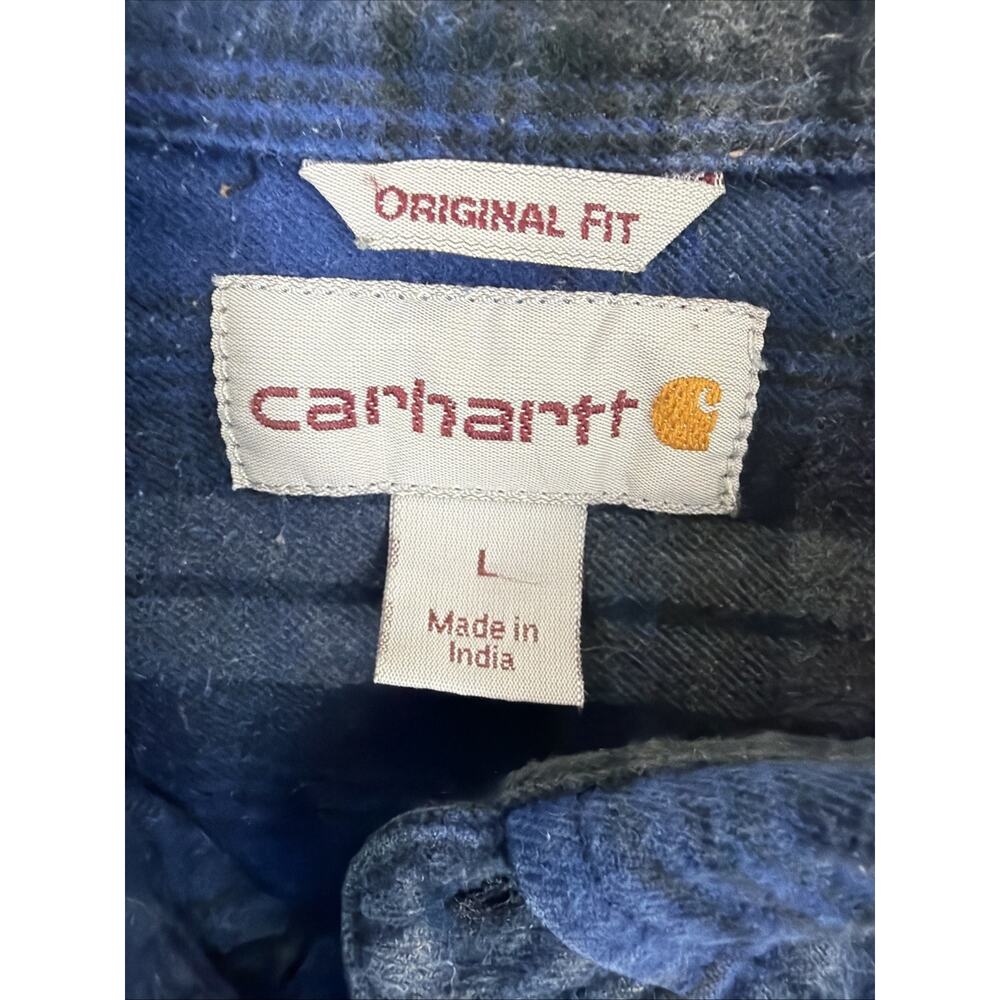 Carhartt Mens Flannel Shirt Large‎ Plaid Original Fit Heavyweight Outdoor Gorp - Picture 4 of 10